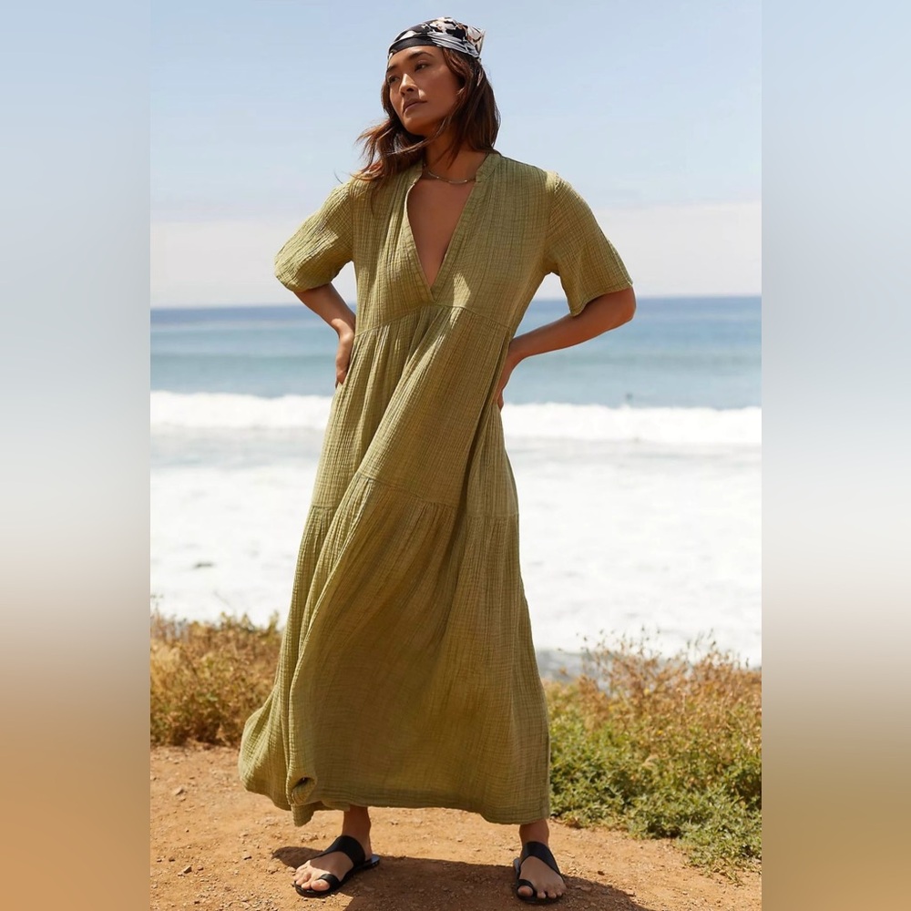 Anthropologie 100% Cotton Gauze Maxi Dress
